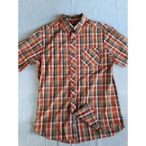 Marmot Men's Chest Sz 42 Outdoor Plaid‎ Button Shirt Short Sleeve Organic Cotton
